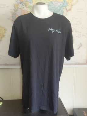 Bella Canvas Black Tee with Light Blue "Hey Now" Script